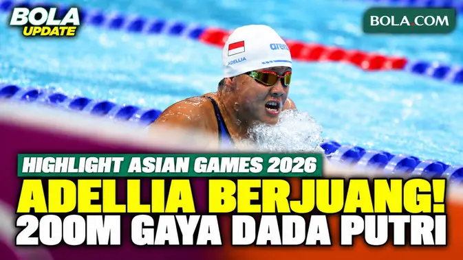 Adellia Finis Keenam di Heat 200m Gaya Dada Putri Asian Games 2026