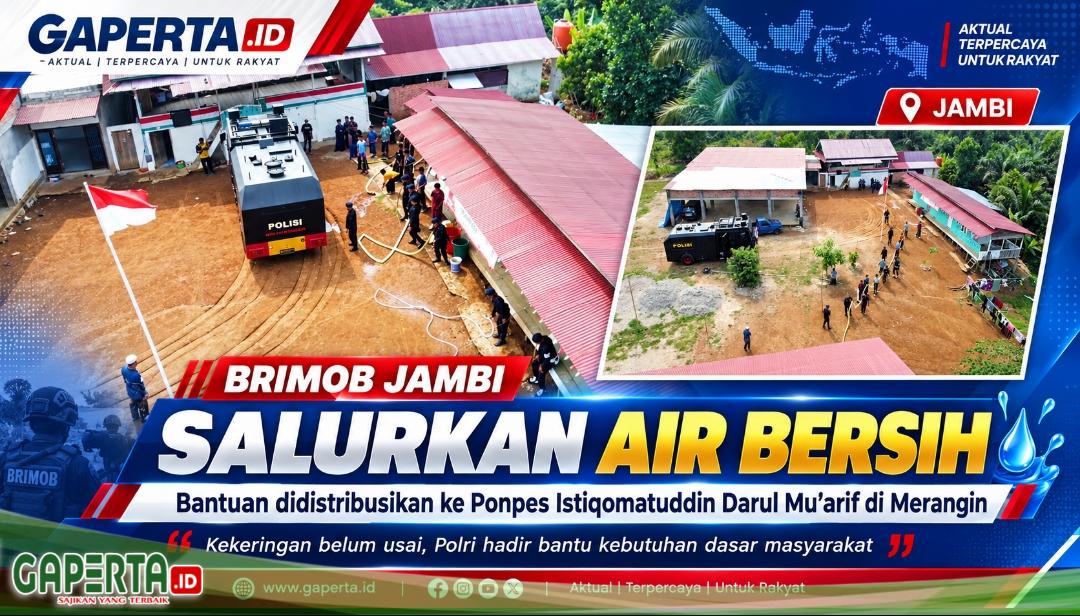 Brimob Polda Jambi Kirim Air Bersih ke Ponpes Merangin, Kekeringan Masih Bayangi 1 Desa