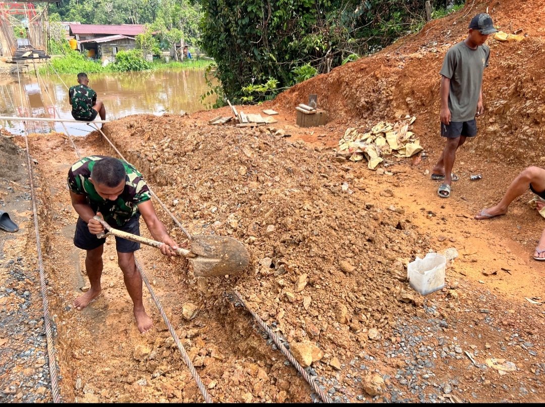 Jembatan Perintis Garuda di Tana Tidung Masuk Tahap Pemasangan Tiang Sling, Pondasi Mulai Digali