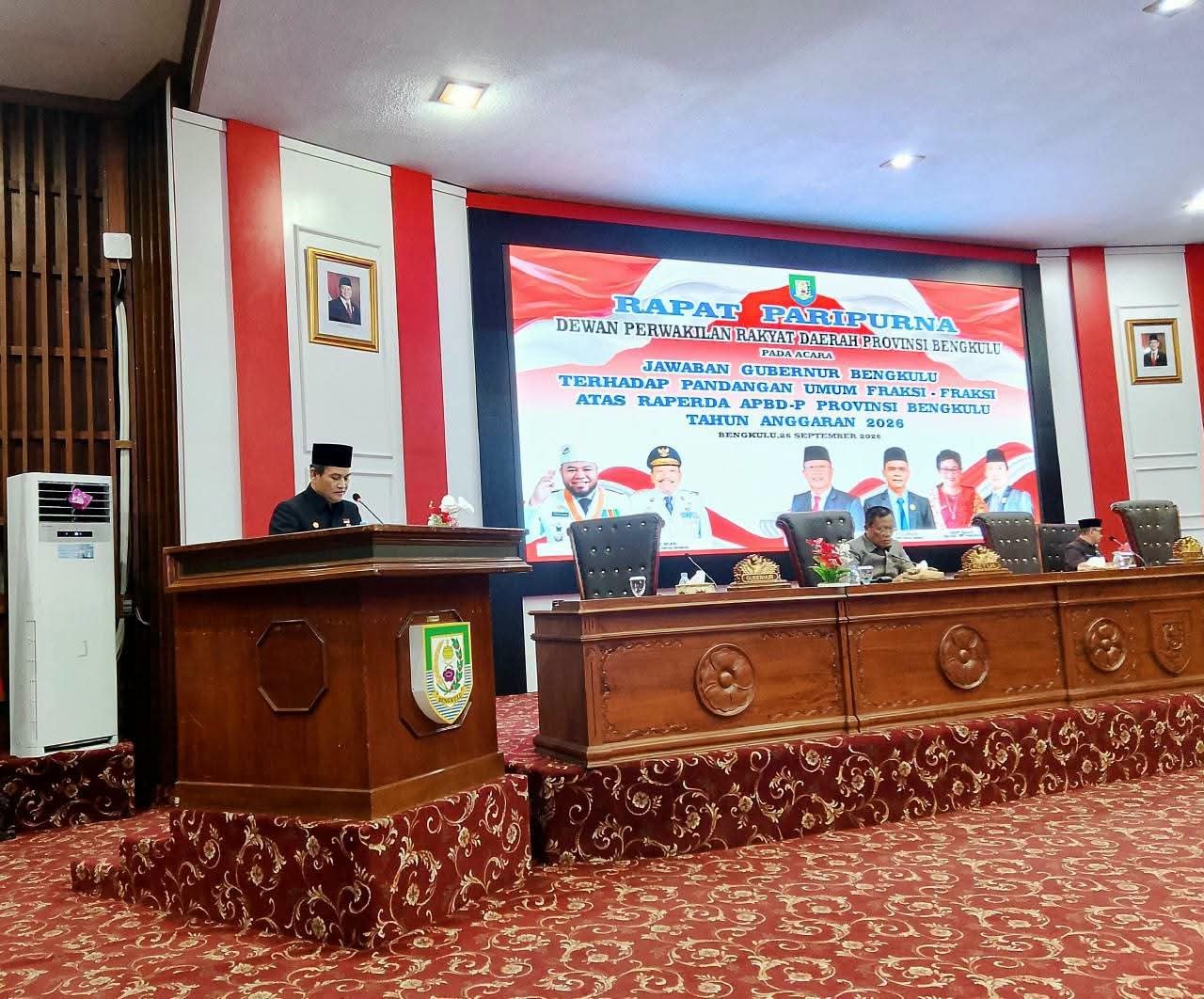 Pemprov Bengkulu Jawab Pandangan 8 Fraksi DPRD, Raperda APBD-P 2026 Masuk Pembahasan Mendalam