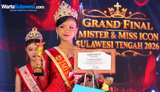 Siswi SMPN 6 Palu Cinta Reseky Maharani Juara 1 Miss Icon Pre-Teen Sulteng 2026 Usai Latihan Dua Kali