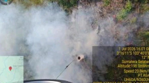 Karhutla Sumsel Belum Padam, 5 Helikopter Water Bombing Kembali Siram Muara Enim hingga Banyuasin