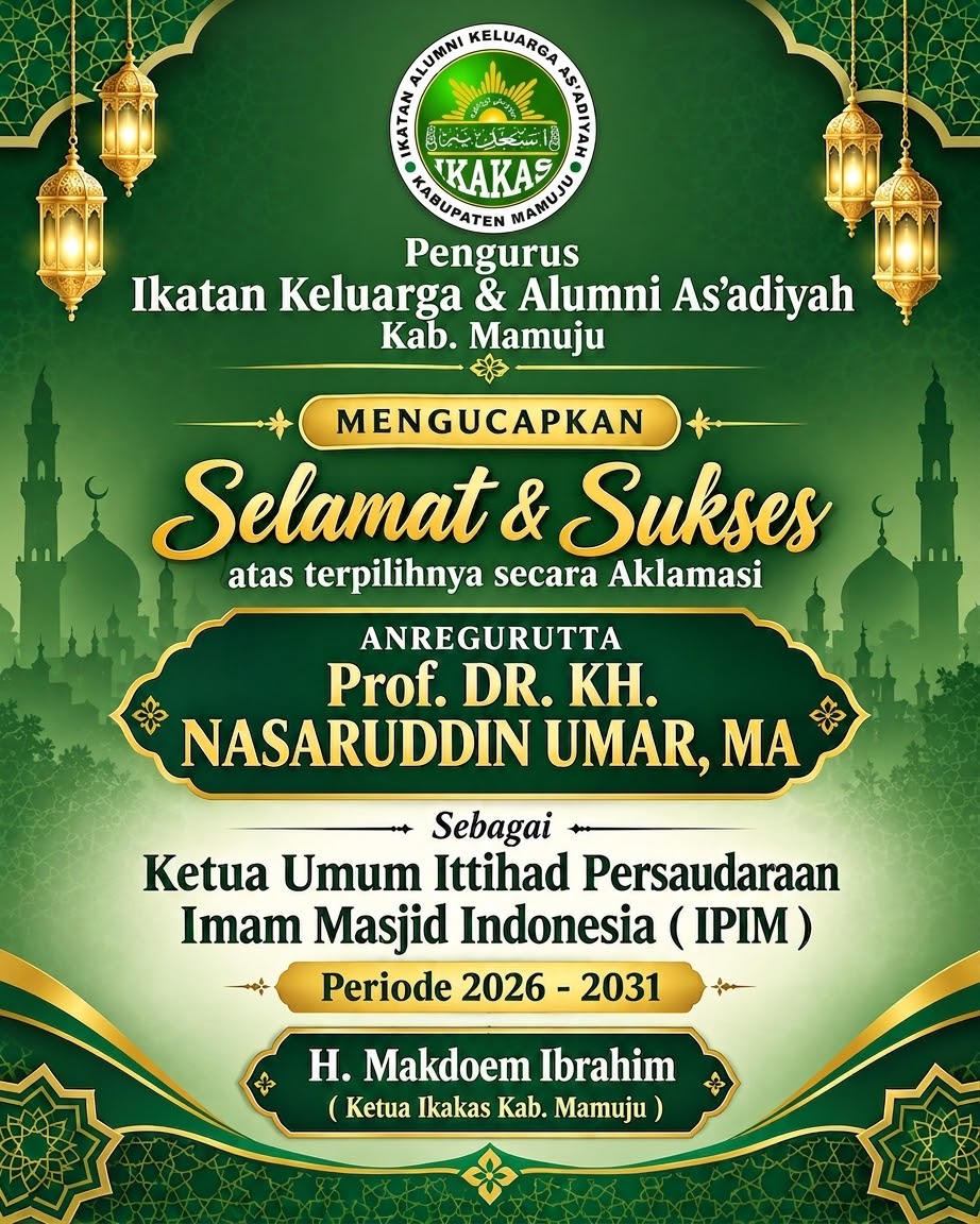 Ikakas Mamuju Sambut Terpilihnya Prof. Nasaruddin Umar sebagai Ketua Umum IPIM 2026–2031
