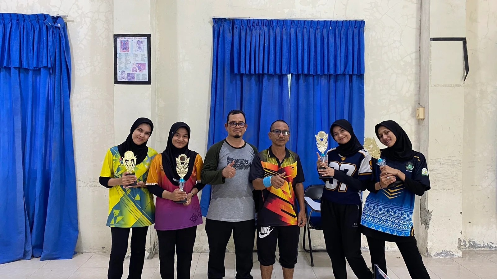 70 Peserta Ramaikan Turnamen Tenis Meja Perdana UIN Ar-Raniry, Said Akmal dan Raisya Keluar Juara