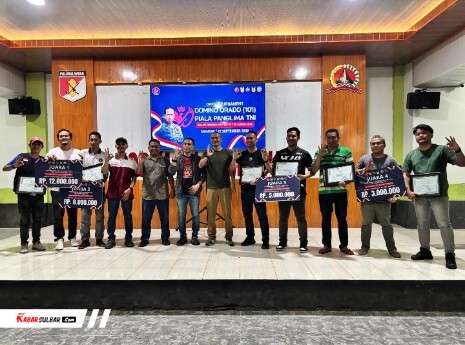 Turnamen Domino Orado Piala Panglima TNI di Mamuju Diikuti 300 Peserta, Polda Sulbar Borong Juara