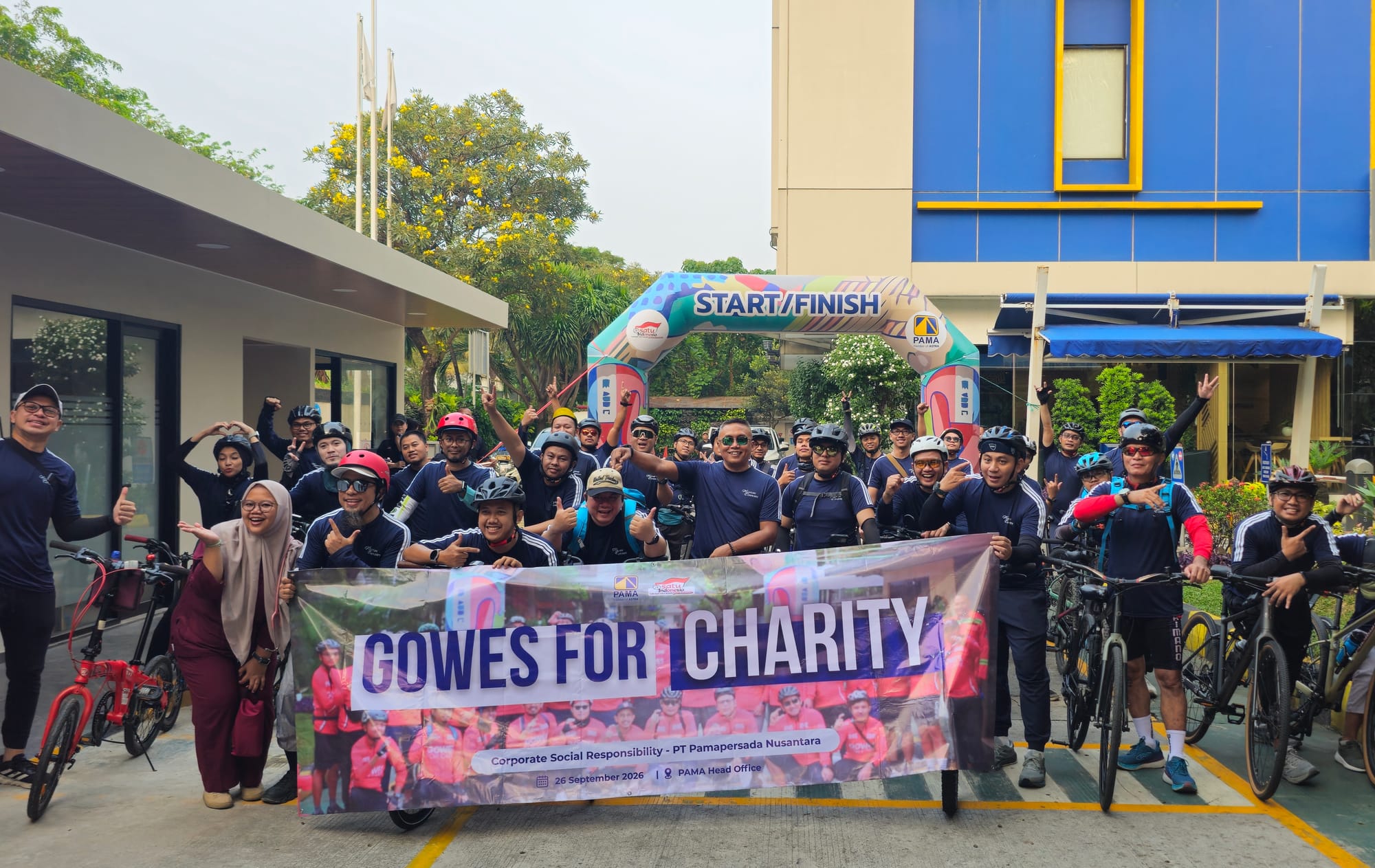 PAMA Rayakan HUT ke-33, Gowes 33 Km Sambil Salurkan Bantuan ke Panti Asuhan