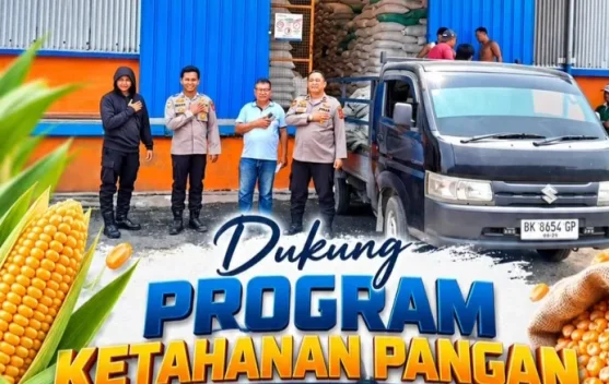 Polres Pelabuhan Belawan Setor 8 Ton Jagung Pipil ke Bulog Medan