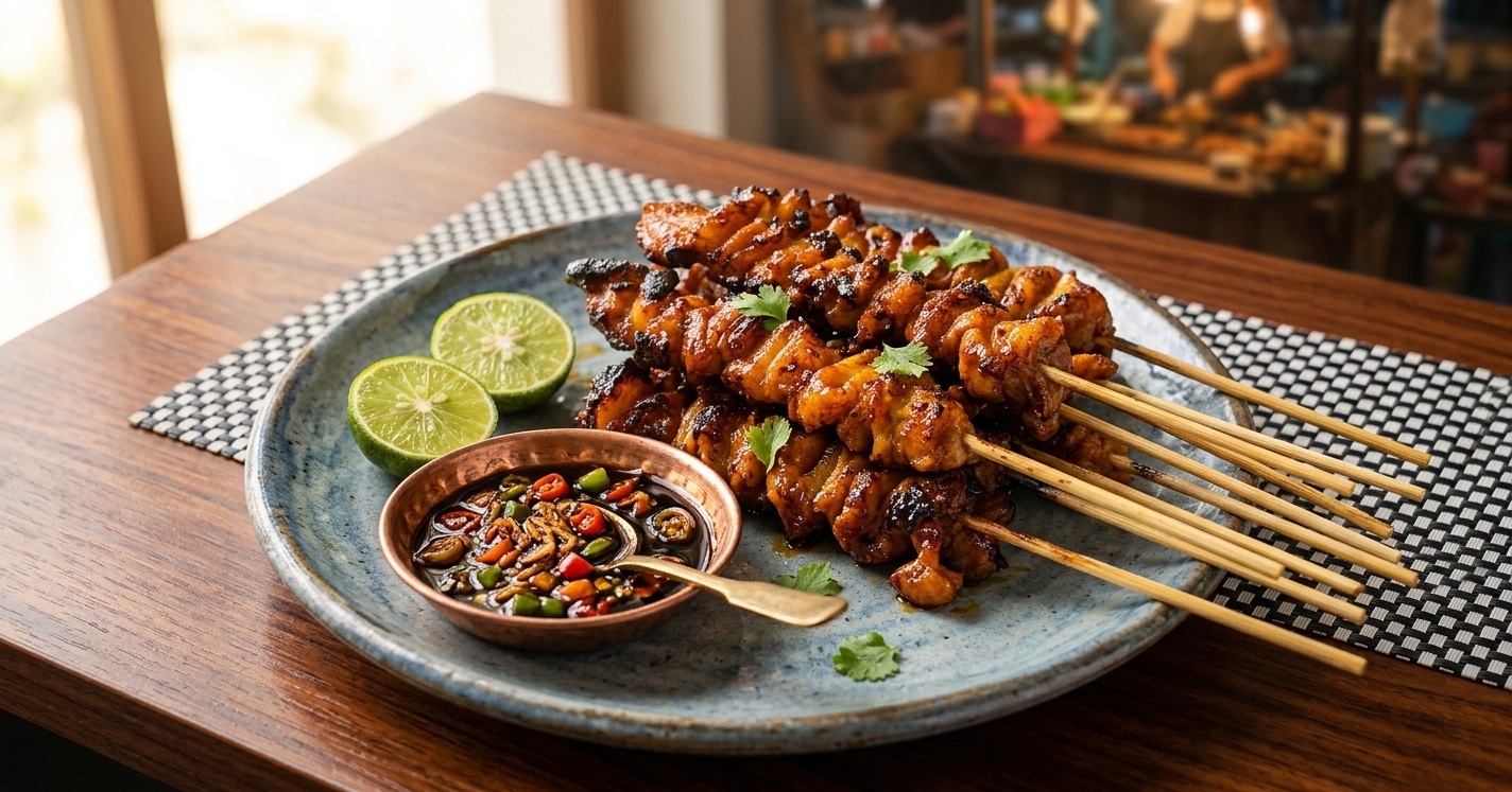 Resep Sate Kulit Ayam Bakar Kecap, Camilan Smokey Khas Angkringan Malam