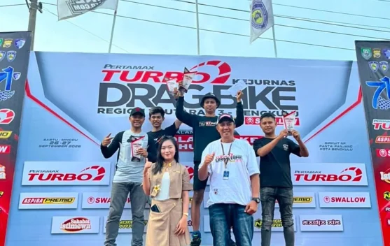 Dirlantas Polda Bengkulu Naik Podium Kejurnas Dragbike Pantai Panjang, 205 Pembalap Berlaga