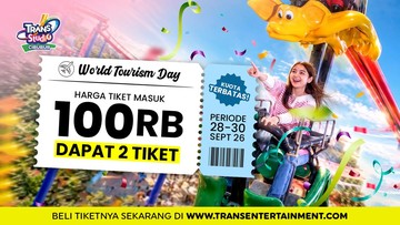 Promo Trans Studio Cibubur, 2 Tiket Wahana Rp100 Ribu Berlaku 28-30 September 2026