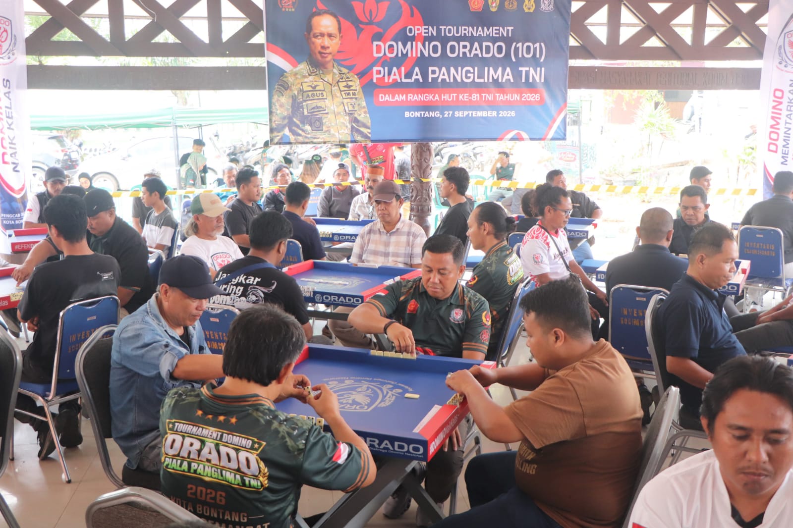 Kodim 0908/Bontang Gelar Turnamen Domino Piala Panglima TNI, 128 Peserta dari 64 Pasangan Berlaga