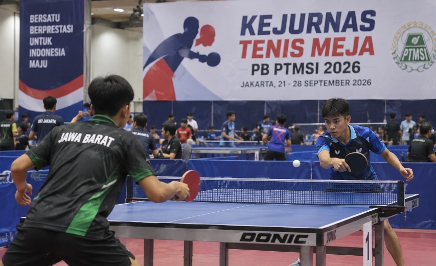 63 Atlet Tenis Meja Jawa Barat Berlaga di Hari Terakhir Kejurnas PB PTMSI 2026 di Jakarta