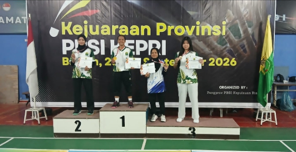 Atlet Natuna Iffah Hurriyah Raih Perunggu Tunggal Taruna Putri U-19 di Kejurprov PBSI Kepri 2026