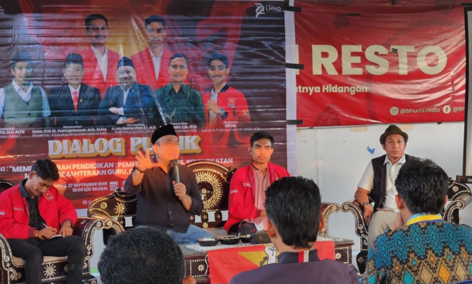 LMND NTB Titip Aspirasi Beasiswa S1–S3 ke Wakil Ketua Komisi X DPR RI di Dialog Publik Mataram