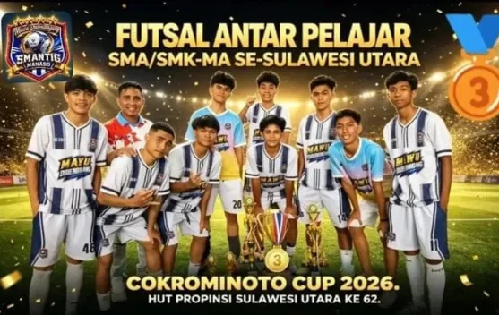 SMAN 3 Manado Juara Futsal Pelajar Sulawesi Utara 2026, Pertahankan Gelar Antar-Sekolah