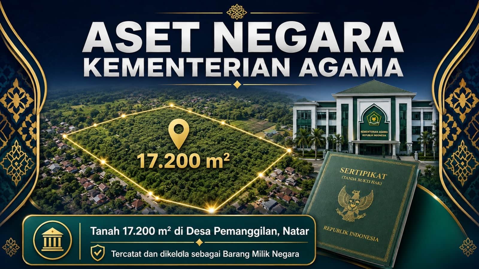 Kemenag Lampung Tegaskan Tanah 1,72 Hektare di Natar Milik Negara, Tiga Putusan Pengadilan Perkuat Status Aset