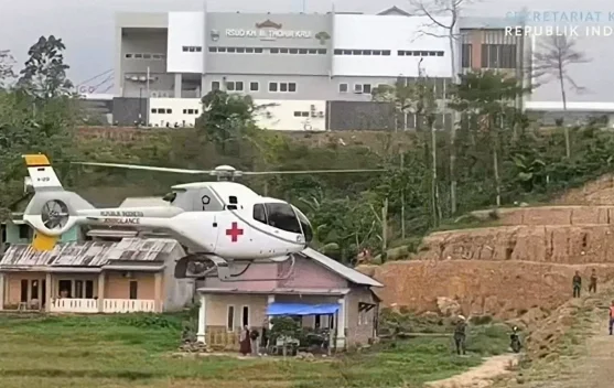Presiden Prabowo Realisasikan Ambulans Udara, Uji Coba Helikopter Digelar di Pesisir Barat Lampung