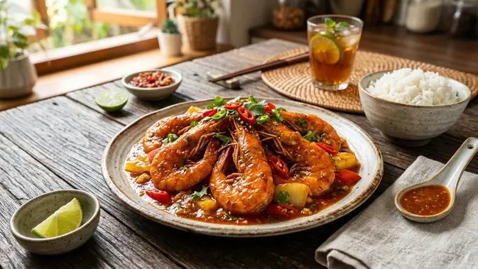 Resep Udang Asam Manis Pedas, Lauk Makan Malam Anti Ribet