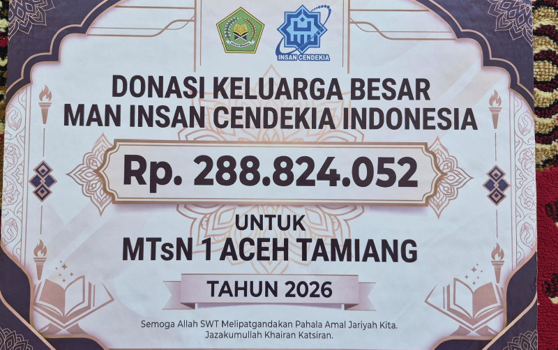 25 MAN Insan Cendekia Salurkan Rp228,8 Juta untuk Pemulihan MTsN 1 Aceh Tamiang Pascabanjir