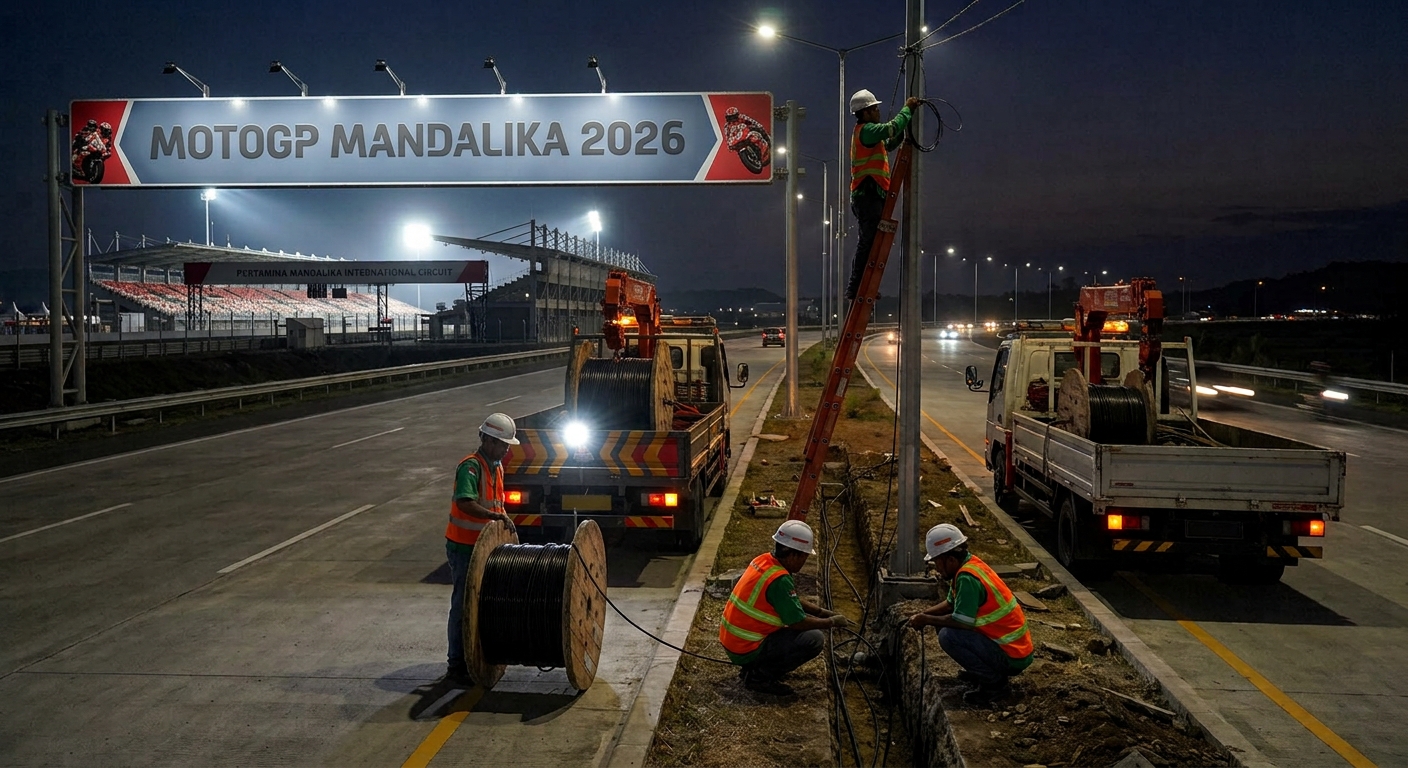 Ratusan PJU Bypass Mandalika Padam, Perbaikan Kabel Baru Dikebut H-7 MotoGP 2026