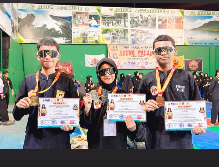 Tiga Siswa SMPN 1 Kendari Raih Medali di Kejuaraan Pencak Silat Arung Palakka 2026 Kabupaten Bone