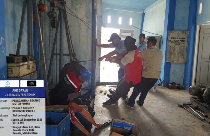 Warga Tobenga Ternate Dua Hari Tanpa Air Bersih, PDAM Ganti Paking Pompa di Bak 2
