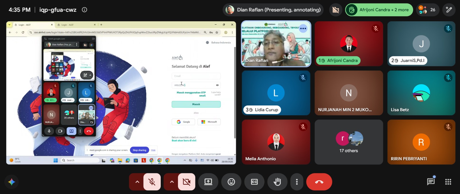 Guru MTsN 2 Rejang Lebong Ikuti Pelatihan Platform Alef, Siapkan Tryout TKA Digital Siswa Kelas 9