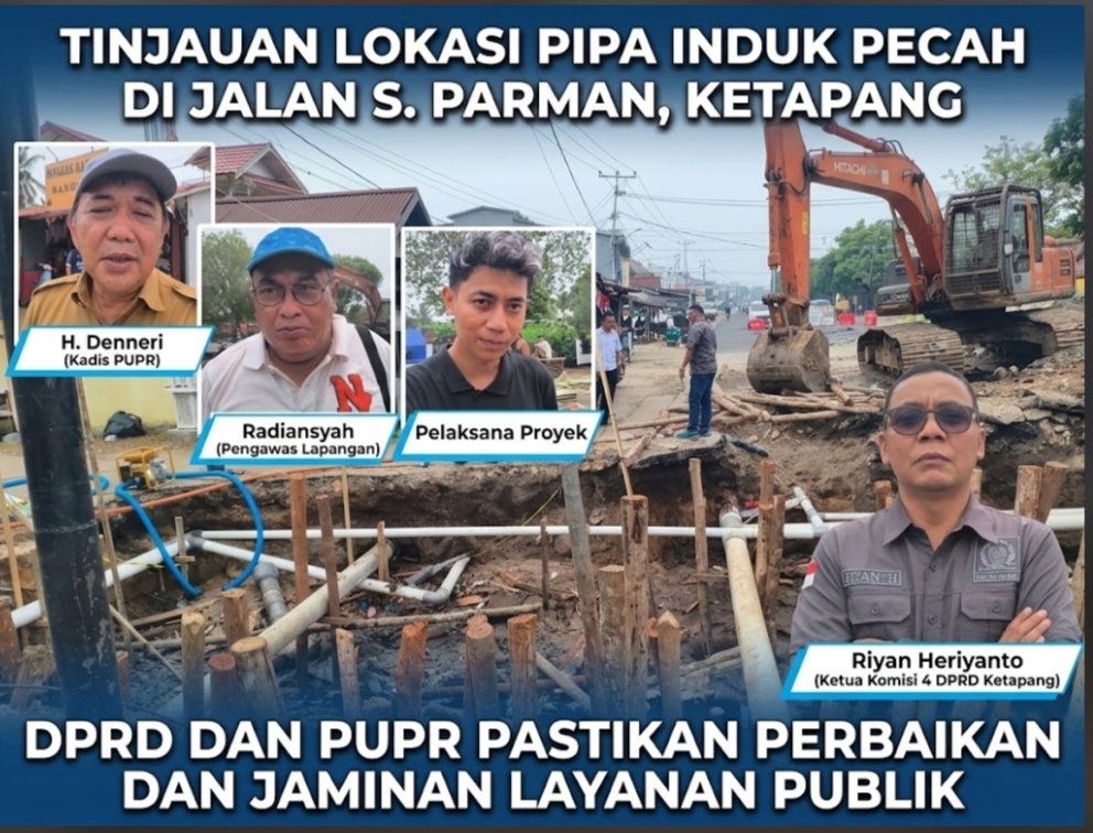 Pipa Induk Perumdam Ketapang Pecah Kena Ekskavator Proyek Drainase, 17 Ruas Jalan Sempat Krisis Air
