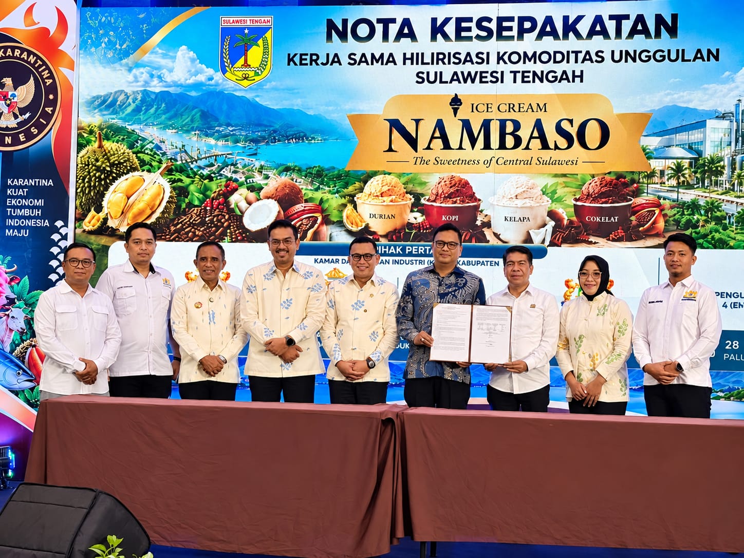 Kadin 4 Kabupaten di Sulteng Teken Nota Hilirisasi Durian, Kopi, Kelapa, dan Kakao di Palu