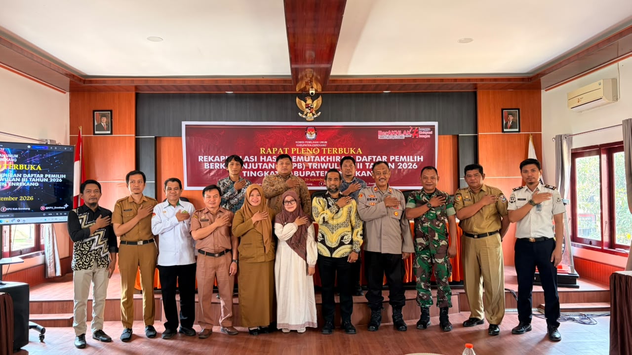 KPU Enrekang Tetapkan 174.524 Pemilih pada Triwulan III 2026, Bertambah 811 dari Rekapitulasi Sebelumnya