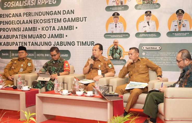 Bupati Muaro Jambi Bambang Bayu Suseno Tegaskan Komitmen Jaga Ekosistem Gambut di Forum RPPEG Provinsi Jambi