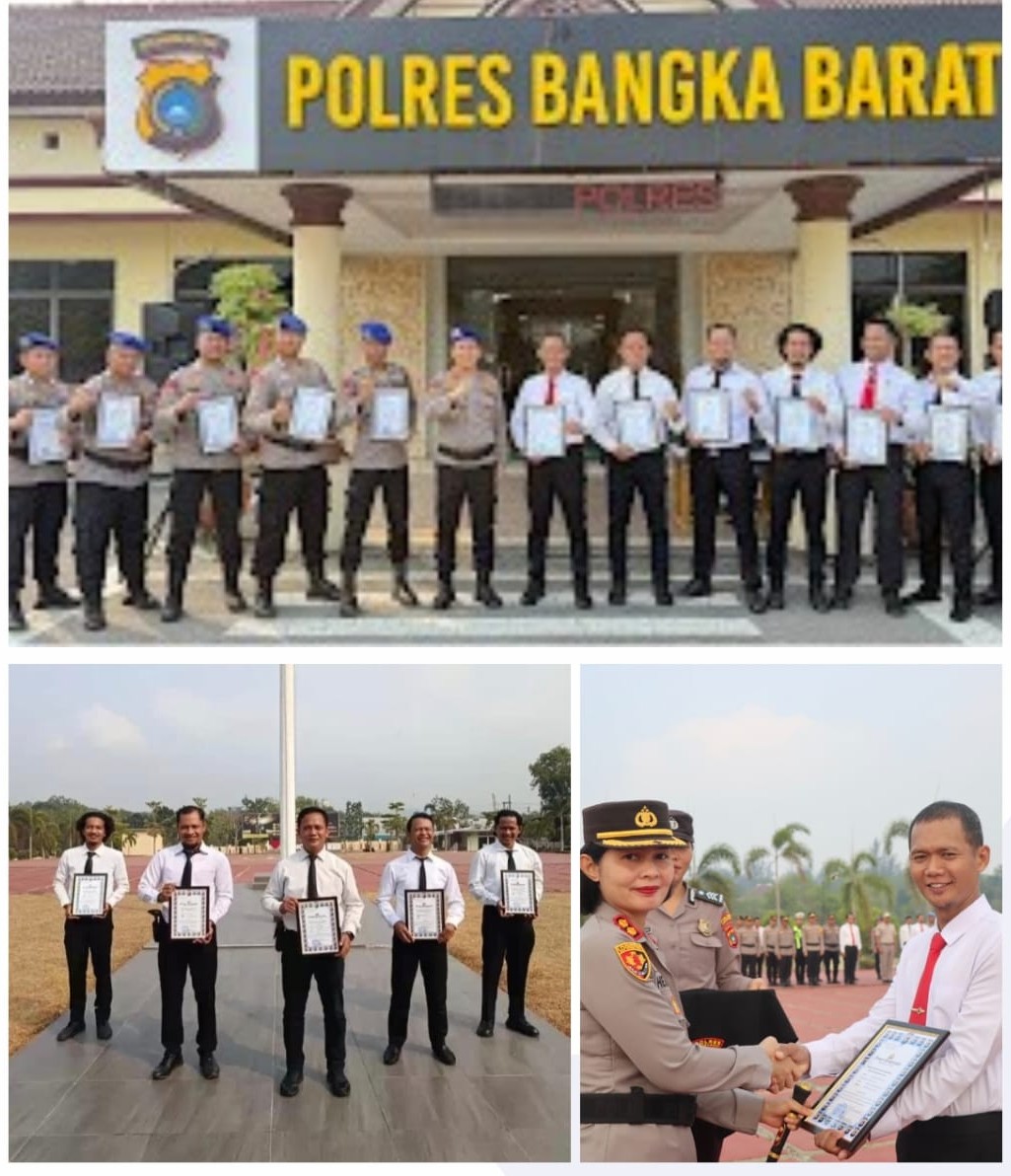 Kapolres Bangka Barat Beri Penghargaan ke 23 Personel, Satpolairud Ungkap 225 Kg Timah dan 5 Ton Monazite