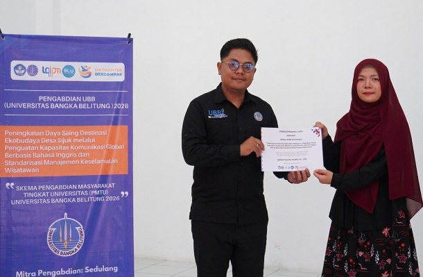 Dosen UBB Latih Warga Desa Sijuk Belitung Kuasai Bahasa Inggris dan SOP Keselamatan Wisatawan