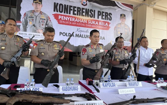 Polda Malut Galang 32 Senjata Api dan 358 Amunisi dari Tiga Kabupaten, Warga Serahkan Sukarela