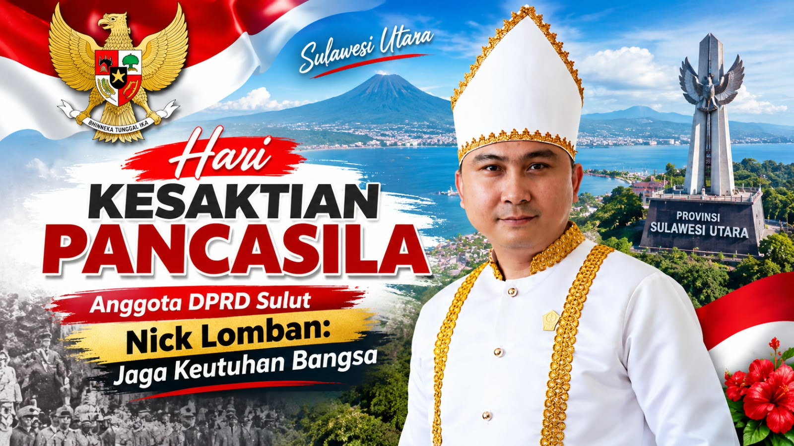 Anggota DPRD Sulut Nick Lomban Ajak Warga Jaga Keutuhan Bangsa di Peringatan Hari Kesaktian Pancasila