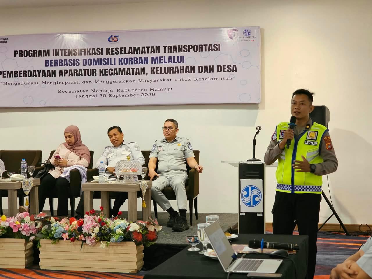 Jasa Raharja Mamuju dan Ditlantas Polda Sulbar Bahas Dampak Fatal Laka Lantas di Forum Aparatur Wilayah