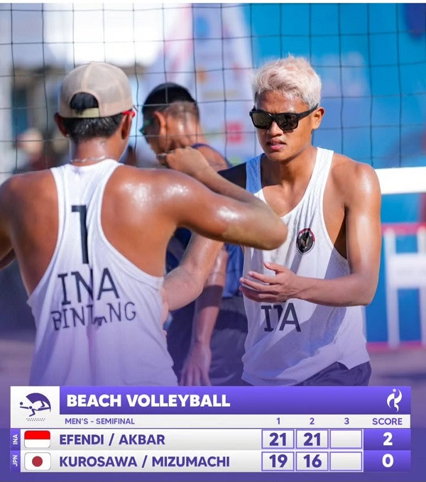 Sofyan/Bintang ke Final Voli Pantai Asian Games 2026, Lawan Qatar di Aichi