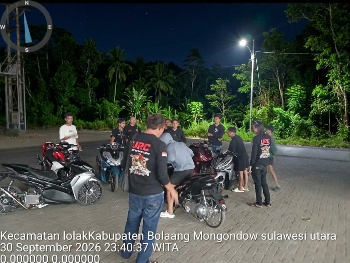 URC Resmob Polres Bolmong Patroli Malam di Lolak, 5 Personel Sisir Titik Rawan Balap Liar