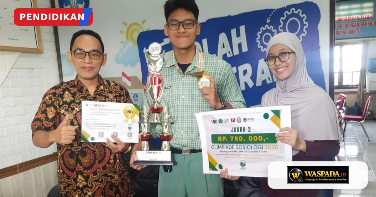 Siswa SMA Harapan 3 Delitua Raih Medali Emas Olimpiade Sosiologi se-Sumut 2026 di UINSU