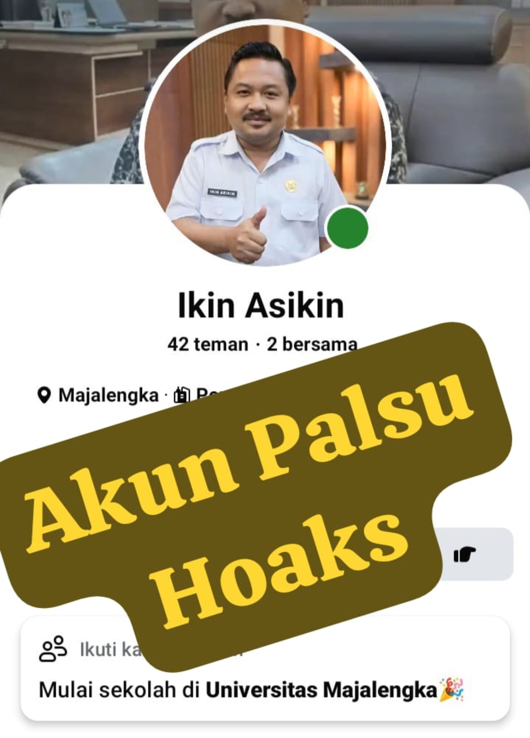 Kepala BKPSDM Majalengka Ikin Asikin Peringatkan WhatsApp Palsu Catut Namanya, Warga Diminta Verifikasi