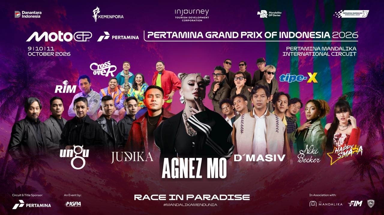 Agnez Mo Lengkapi Line-up Musisi MotoGP Mandalika 2026, Ada Judika hingga Happy Asmara