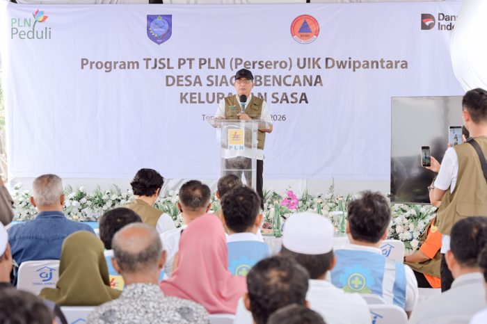 PLN Luncurkan Desa Siaga Bencana di Kelurahan Sasa Ternate, Wali Kota Tauhid Sebut Investasi Sosial Warga