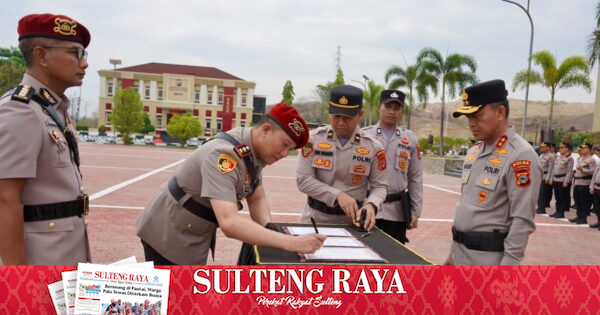 Kapolda Sulteng Irjen Nasri Pimpin Sertijab Dirreskrimsus dan Kapolres Sigi di Mapolda