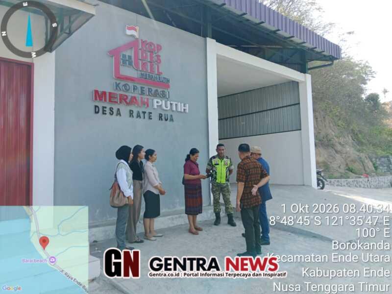 Dinas Koperasi NTT dan Ende Tinjau KDKMP Desa Raterua, Babinsa Koramil 1602-01 Kawal Pendampingan