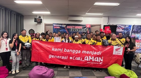 Ratusan Ojol di Pangkalpinang Ikut Safety Riding Honda Babel, Kampanye #Cari_Aman demi Pulang Selamat