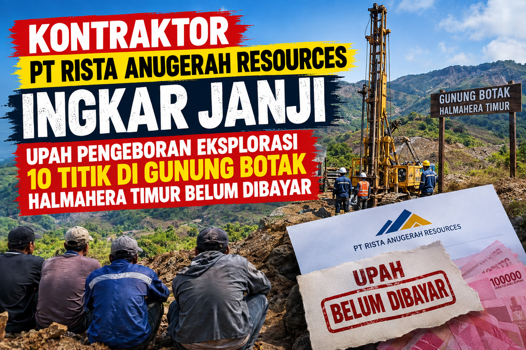 Upah Pengeboran 10 Titik Eksplorasi di Gunung Botak Halmahera Timur Belum Dibayar, Warga Desa Nusajaya Desak PT Rista Anugerah Resources