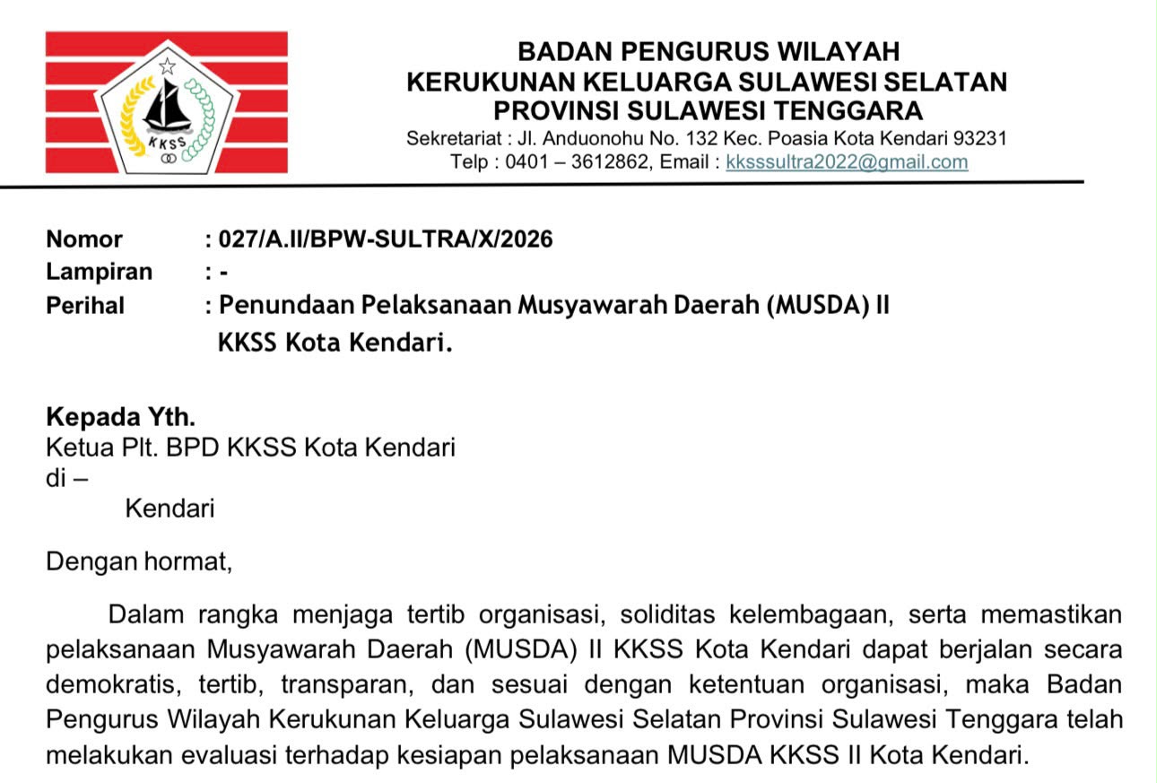 BPW KKSS Sultra Tunda Musda II Kota Kendari, Evaluasi Kesiapan Organisasi Jadi Alasan
