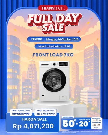 Transmart Full Day Sale 4 Oktober 2026, Mesin Cuci Front Load 7 Kg Turun ke Rp 4 Jutaan