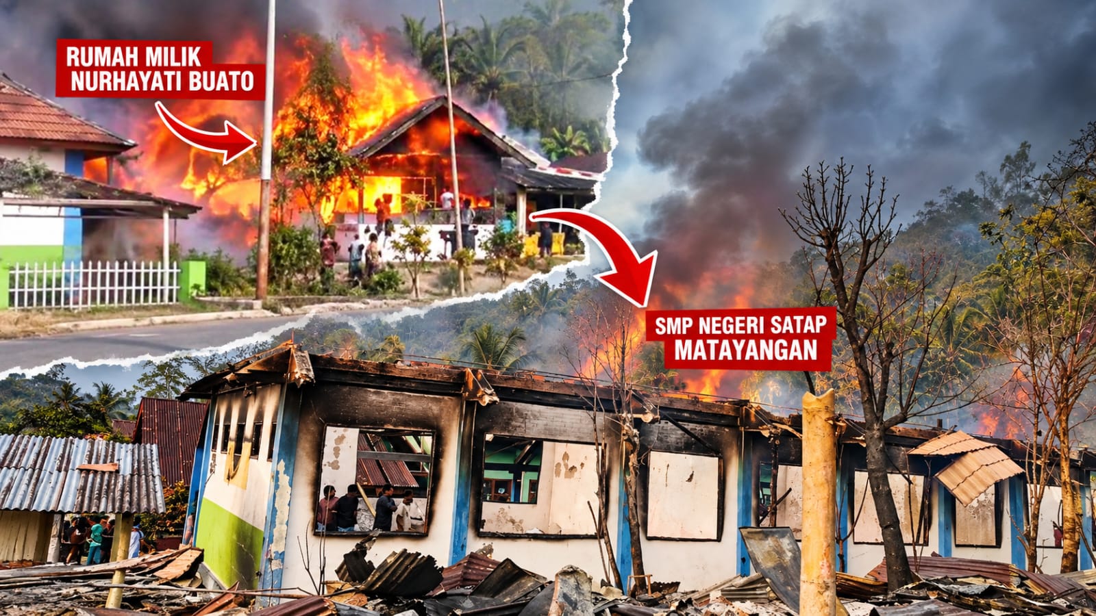 Kebakaran Hanguskan SMP SATAP Matayangan Bolmong, 5 Ruangan Belajar Tak Bisa Dipakai dan Siswa Numpang di SD