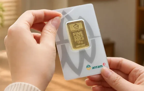 Harga Emas Antam Stagnan di Rp2.574.000 per Gram Usai Turun Rp2.000